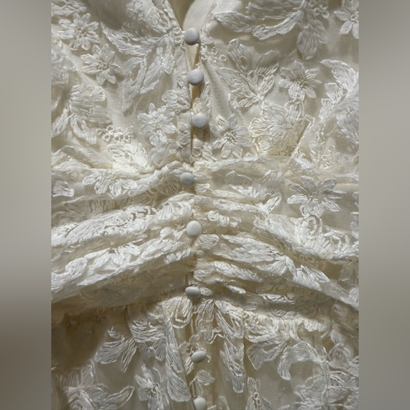 Baltic Born Edwina Lace Midi Dress Cream Ivory puff Sleeves Size XL - Picture 7 of 9
